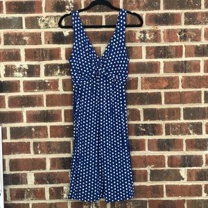 Blue & white polka dot dress